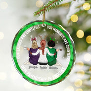Our Friendship Is Limitless - Personalized Circle Glass Ornament
