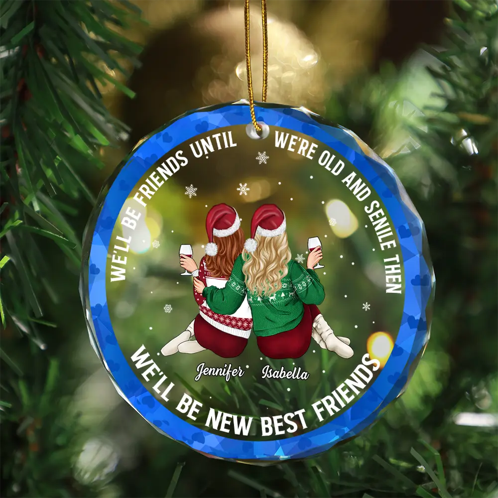 Our Friendship Is Limitless - Personalized Circle Glass Ornament