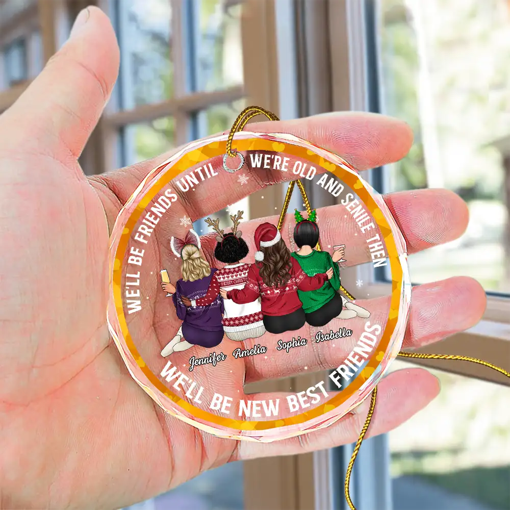 Our Friendship Is Limitless - Personalized Circle Glass Ornament