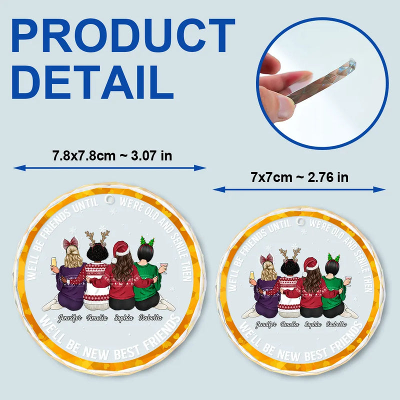 Our Friendship Is Limitless - Personalized Circle Glass Ornament