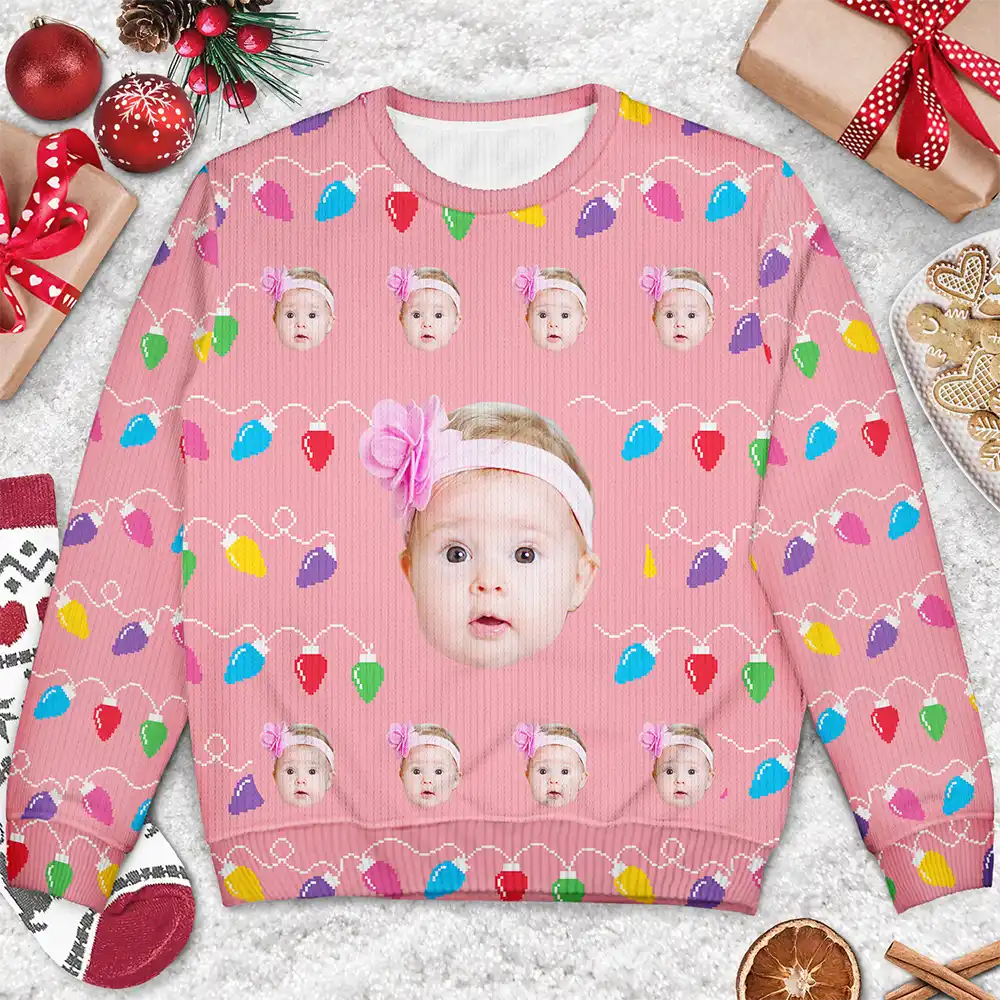 Gift For Women, Gift For Men - Custom Photo This Is My Ugly Sweater - Personalized Unisex Ugly Sweater