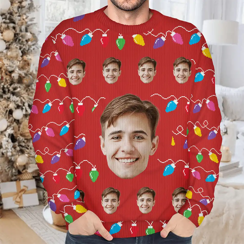 Gift For Women, Gift For Men - Custom Photo This Is My Ugly Sweater - Personalized Unisex Ugly Sweater