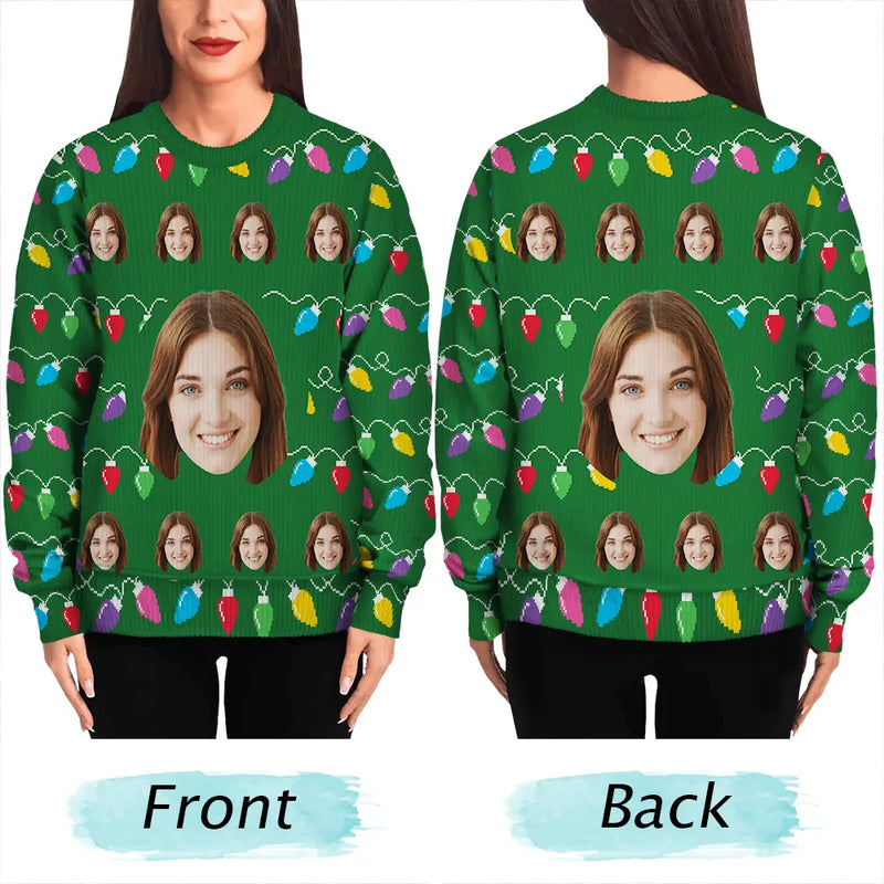 Gift For Women, Gift For Men - Custom Photo This Is My Ugly Sweater - Personalized Unisex Ugly Sweater