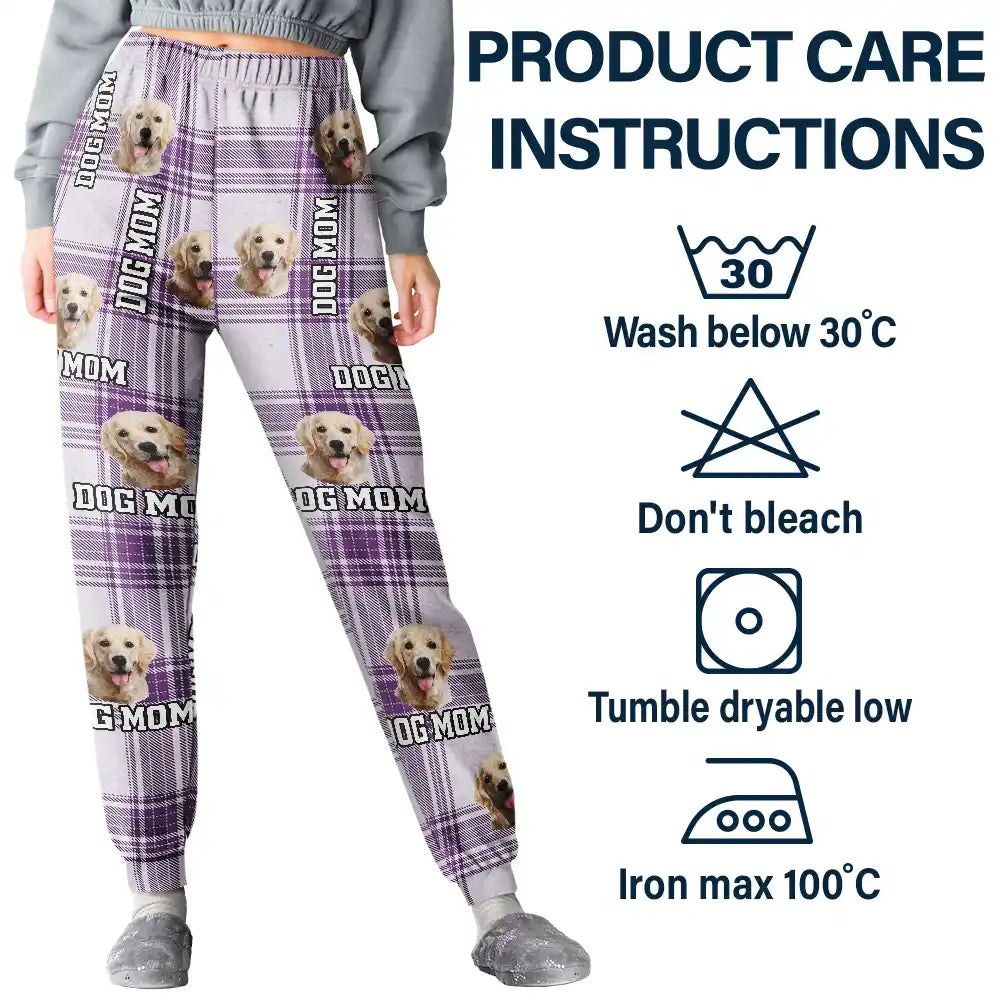 Pet Lovers - Custom Photo Plaid Pet Face - Personalized Pajama Pants