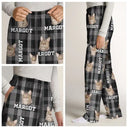 Pet Lovers - Custom Photo Plaid Pet Face - Personalized Pajama Pants