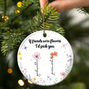 Gift For Bestie, Gift For Sisters - Sisters Are Different Flowers - Personalized Circle Ceramic Ornament