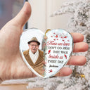 Memorial - Custom Photo I'm Always With You - Personalized Heart Shaped Glass Ornament