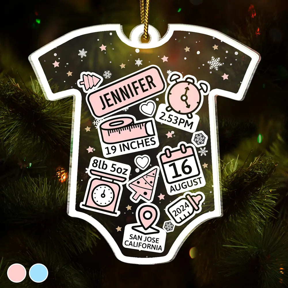 Baby First Christmas - Personalized Custom Shaped Acrylic Ornament