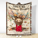 Reading, Gift For Yourself - Reading Chibi My Reading Blanket - Personalized Fleece Blanket, Sherpa Blanket