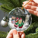 Gift For Bestie, Gift For Brothers, Gift For Sisters - This Is Us A Little Bit Of Crazy - Personalized Circle Glass Ornament