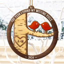 Christmas,Gift For Couples,Gift For Husband,Gift For Wife,Gift For Boyfriend,Gift For Girlfriend,Happy - Lovebirds Couple The Year I Found My Missing Piece - Personalized Custom Shaped Wooden Ornament