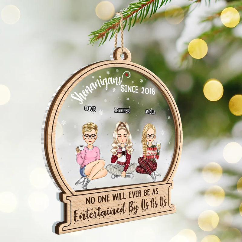 Gift For Bestie - Christmas Besties Shenanigans Since - Personalized 2-Layered Mix Ornament