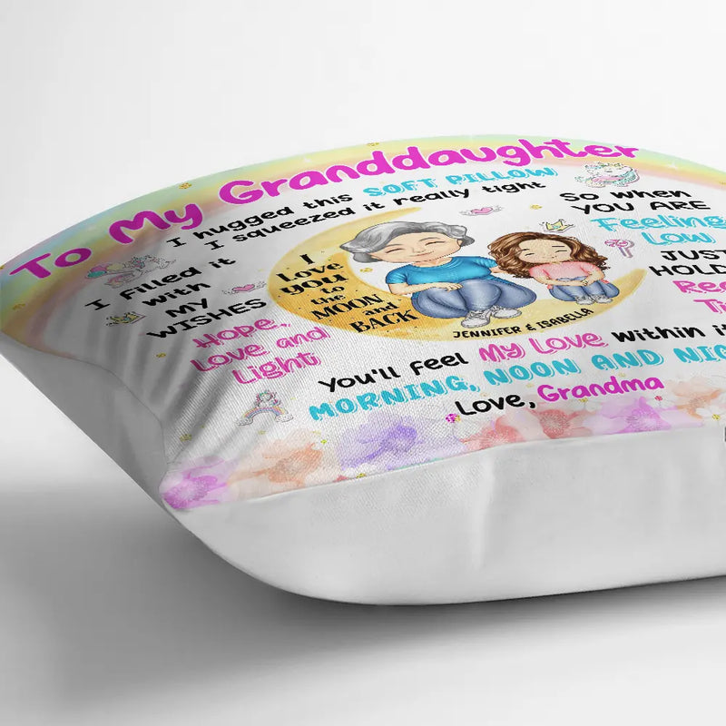 Gift For Kids - Granddaughter Grandson Hug This Soft Pillow - Personalized Pillow
