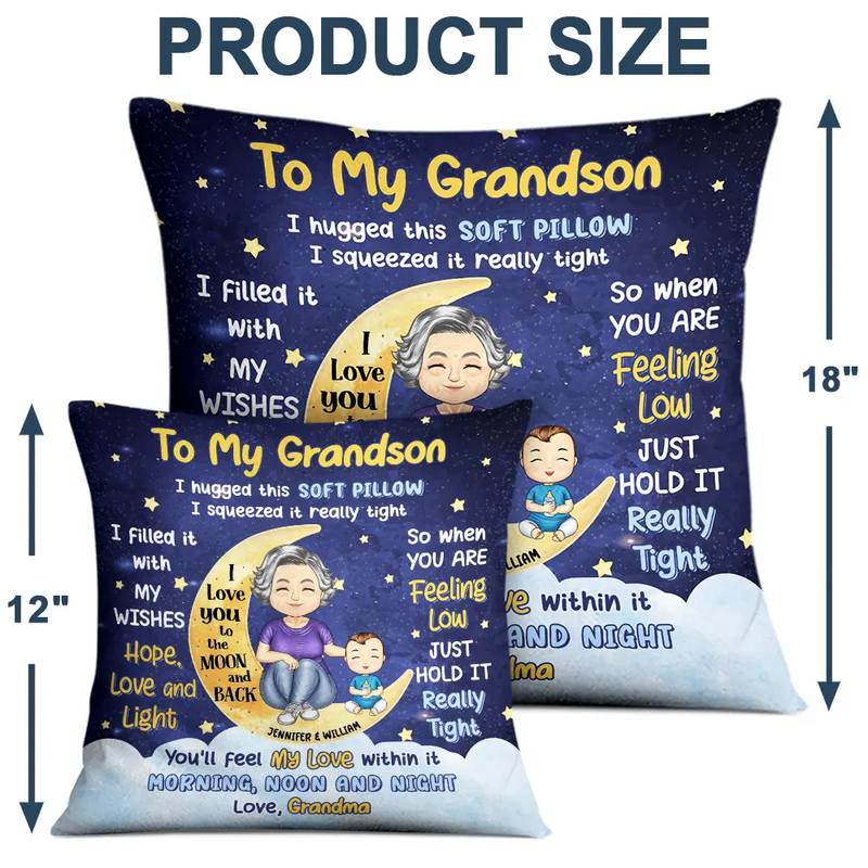 Gift For Kids - Granddaughter Grandson Hug This Soft Pillow - Personalized Pillow