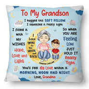 Gift For Kids - Granddaughter Grandson Hug This Soft Pillow - Personalized Pillow