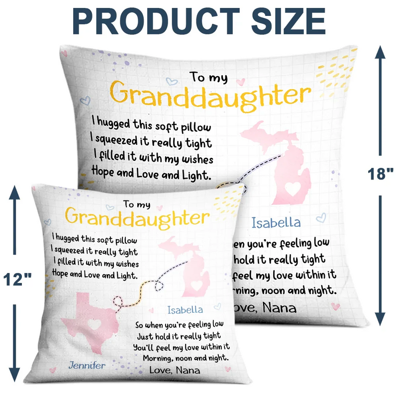 Granddaughter Grandson Hug This Pillow Long Distance - Personalized Pillow
