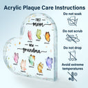 Gift For Grandma, Gift For Mother - First Mom Now Grandma Butterfly - Personalized Heart Shaped Acrylic Plaque