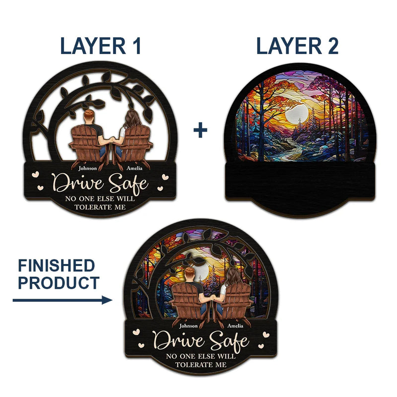 Gift For Couples, Gift For Husband, Gift For Wife, Gift For Boyfriend, Gift For Girlfriend - Couple You & Me We Got This - Personalized Custom Shaped Car Visor Clip