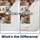 Custom Photo,Gift For Couples,Gift For Husband,Gift For Wife,Gift For Boyfriend,Gift For Girlfriend,Happy - Custom Photo Couple Family Besties Memory - Personalized Fleece Blanket, Sherpa Blanket