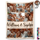Custom Photo,Gift For Couples,Gift For Husband,Gift For Wife,Gift For Boyfriend,Gift For Girlfriend,Happy - Custom Photo Couple Family Besties Memory - Personalized Fleece Blanket, Sherpa Blanket
