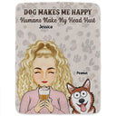 Pet Lovers, Cat Lovers, Dog Lovers, Gift For Yourself - Pet Lovers Cats Make Me Happy Humans Make My Head Hurt - Personalized Fleece Blanket, Sherpa Blanket
