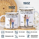 Gift For Bestie, Gift For Sisters - Friends We Never Walk Alone - Personalized White Edge-to-Edge Mug
