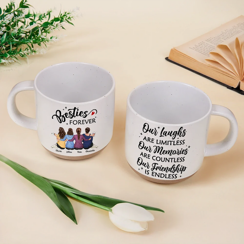 Gift For Bestie - Our Memories Are Countless Our Friendship Is Endless - Personalized Pottery Mug