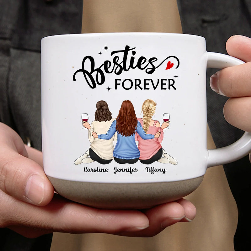 Gift For Bestie - Our Memories Are Countless Our Friendship Is Endless - Personalized Pottery Mug