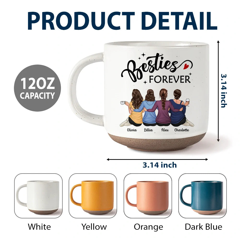 Gift For Bestie - Our Memories Are Countless Our Friendship Is Endless - Personalized Pottery Mug