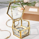 Gift For Women,Gift For Yourself,Happy - Monogram Floral - Personalized Glass Jewelry Box