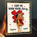 Couple Light Me When You Want - Lampe LED personnalisée avec cadre pour miroir