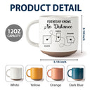 Gift For Bestie,Family,Love - Never Too Far To Drink Together - Personalized Pottery Mug