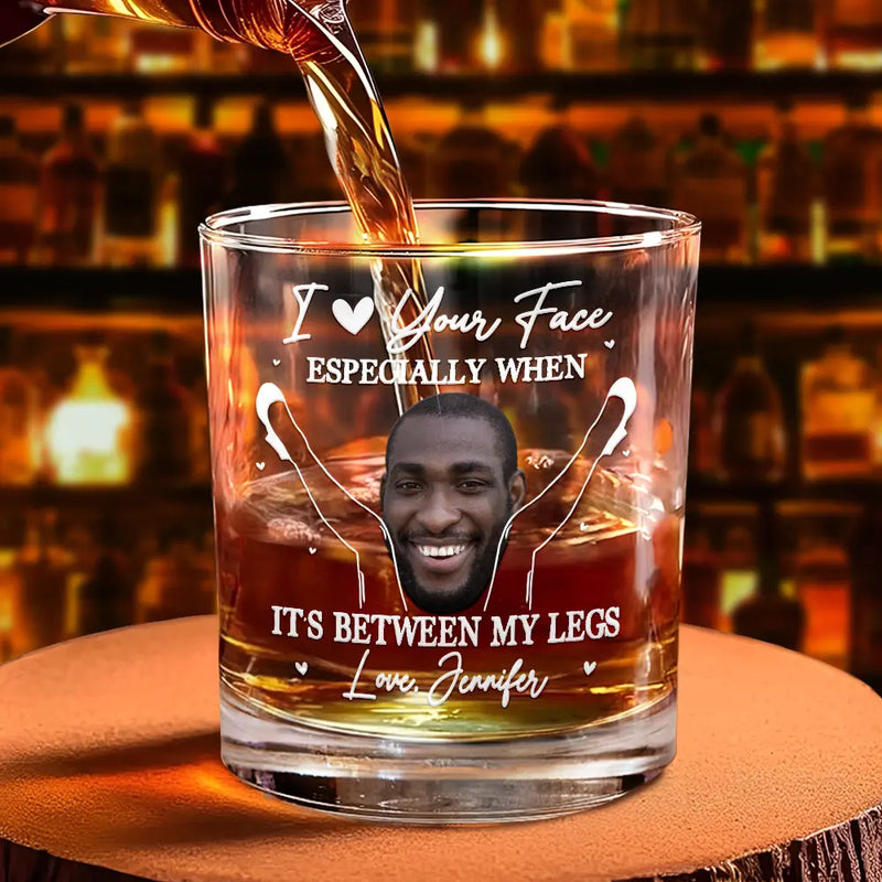 Gift For Couples, Gift For Husband, Gift For Wife, Gift For Boyfriend, Gift For Girlfriend - Custom Photo Couple Love Your Face - Personalized Whiskey Glass
