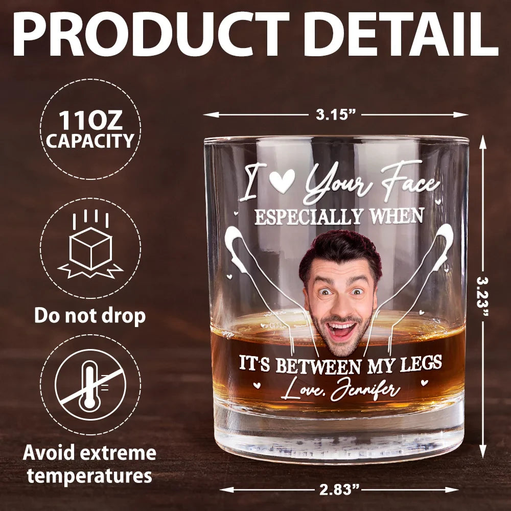 Gift For Couples, Gift For Husband, Gift For Wife, Gift For Boyfriend, Gift For Girlfriend - Custom Photo Couple Love Your Face - Personalized Whiskey Glass
