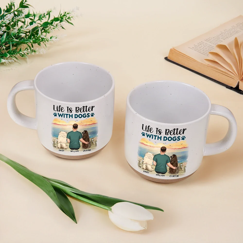 Dog Mom, Dog Lovers, Dog Dad - A Girl And Her Dog A Bond That Can't Be Broken - Personalized Pottery Mug