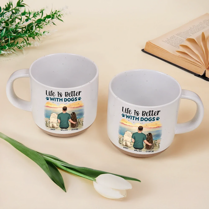 Dog Mom, Dog Lovers, Dog Dad - A Girl And Her Dog A Bond That Can't Be Broken - Personalized Pottery Mug