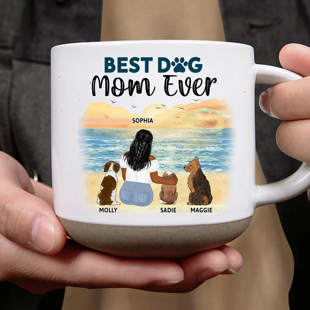 Dog Mom, Dog Lovers, Dog Dad - A Girl And Her Dog A Bond That Can't Be Broken - Personalized Pottery Mug
