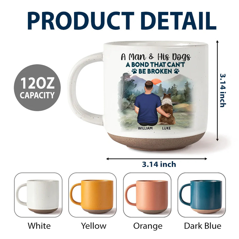 Dog Mom, Dog Lovers, Dog Dad - A Girl And Her Dog A Bond That Can't Be Broken - Personalized Pottery Mug