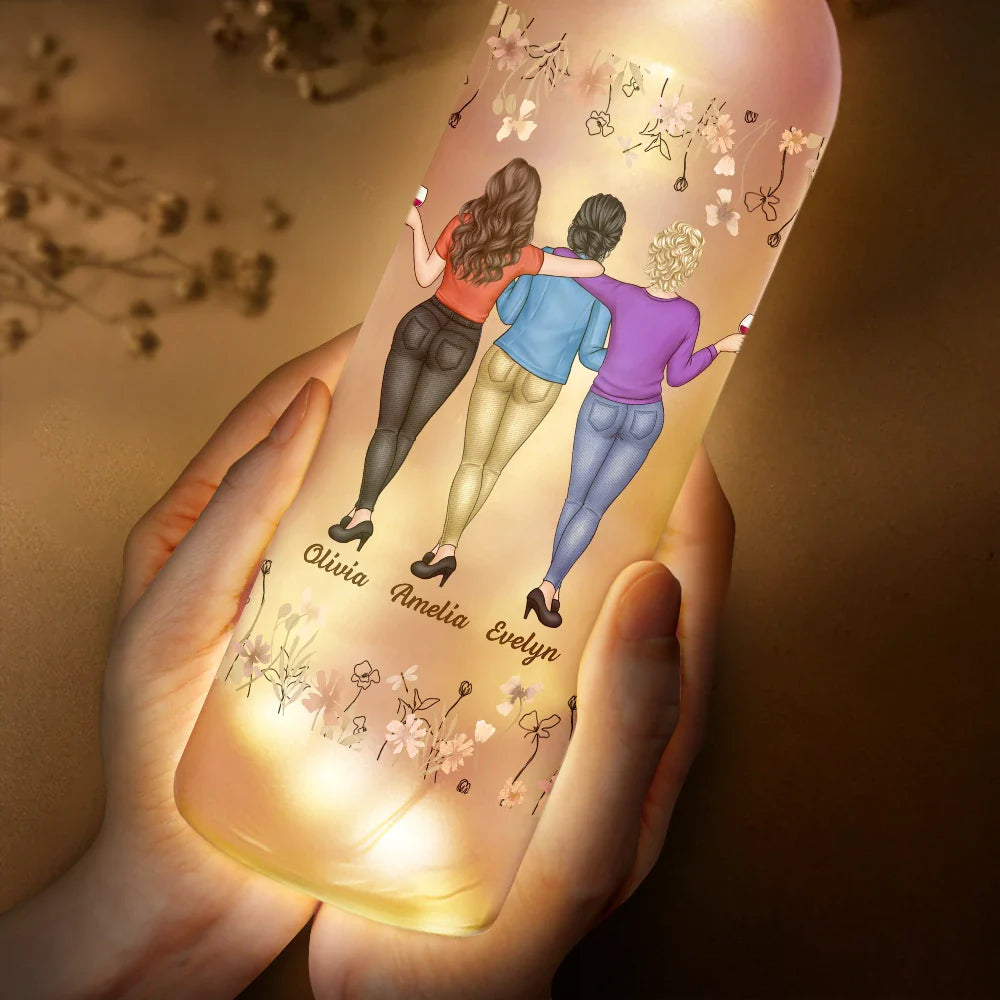 Gift For Bestie,Happy - Bestie Because Of You I Laugh A Little Harder - Personalized Bottle Light