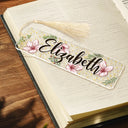 Reading, Gift For Yourself, Gift For Women - Birth Month Flower & Name - Personalized Acrylic Bookmark