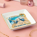Gift For Couples, Gift For Husband, Gift For Wife, Gift For Boyfriend, Gift For Girlfriend - Couple Turtle I Love You To The Beach And Back - Personalized Ring Dish