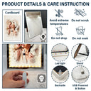 Custom Photo,Gift For Mother,Gift For Grandma,Happy,Art Design - Custom Photo Watercolor Portrait Mom Grandma Family Couple - Personalized LED Mirror Frame Lamp