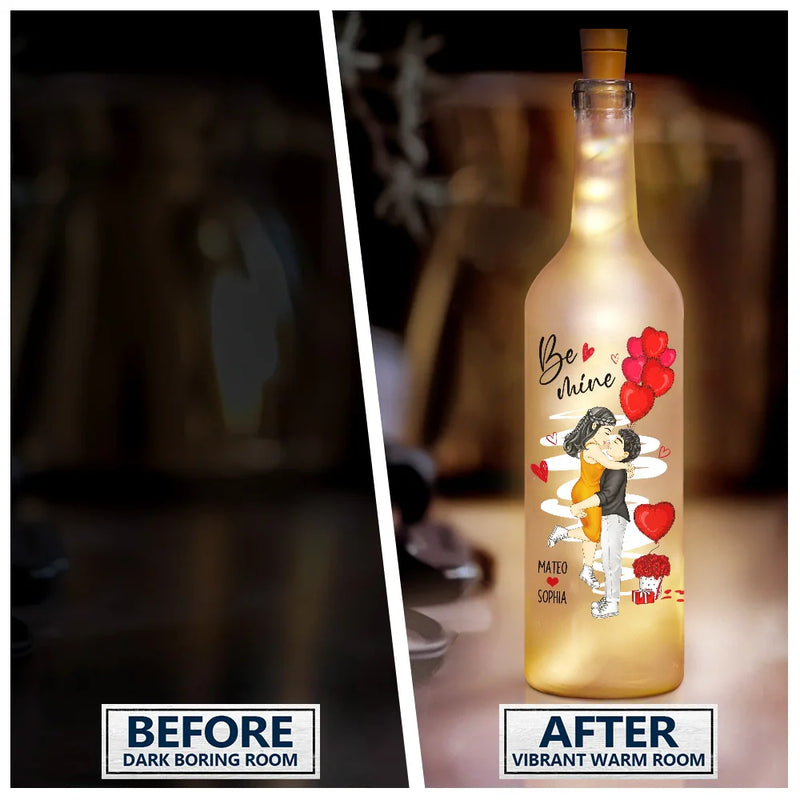Gift For Couples, Gift For Husband, Gift For Wife, Gift For Boyfriend, Gift For Girlfriend - Couple Be Mine - Personalized Bottle Light