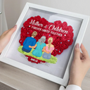 Gift For Mother, Gift For Daughter, Mom, Daughters, Son, Children - Mother & Daughters Forever Linked Together - Personalized Flower Shadow Box
