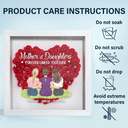 Gift For Mother, Gift For Daughter, Mom, Daughters, Son, Children - Mother & Daughters Forever Linked Together - Personalized Flower Shadow Box
