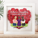 Gift For Mother, Gift For Daughter, Mom, Daughters, Son, Children - Mother & Daughters Forever Linked Together - Personalized Flower Shadow Box

