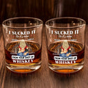 Gift For Couples, Gift For Husband, Gift For Wife, Gift For Boyfriend, Gift For Girlfriend - Couple I Licked It So It's Mine - Personalized Whiskey Glass