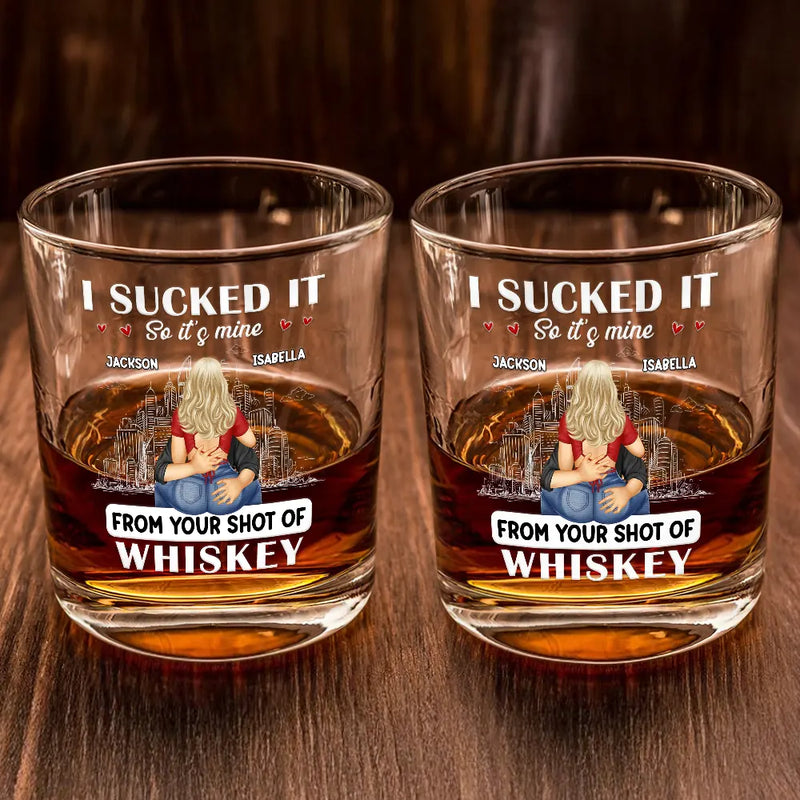 Gift For Couples, Gift For Husband, Gift For Wife, Gift For Boyfriend, Gift For Girlfriend - Couple I Licked It So It's Mine - Personalized Whiskey Glass
