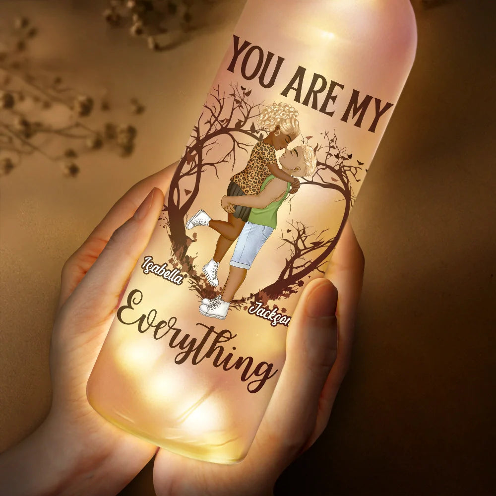 Gift For Couples, Gift For Husband, Gift For Boyfriend, Gift For Girlfriend, Gift For Wife - Couple Favorite Place In All The World - Personalized Bottle Light