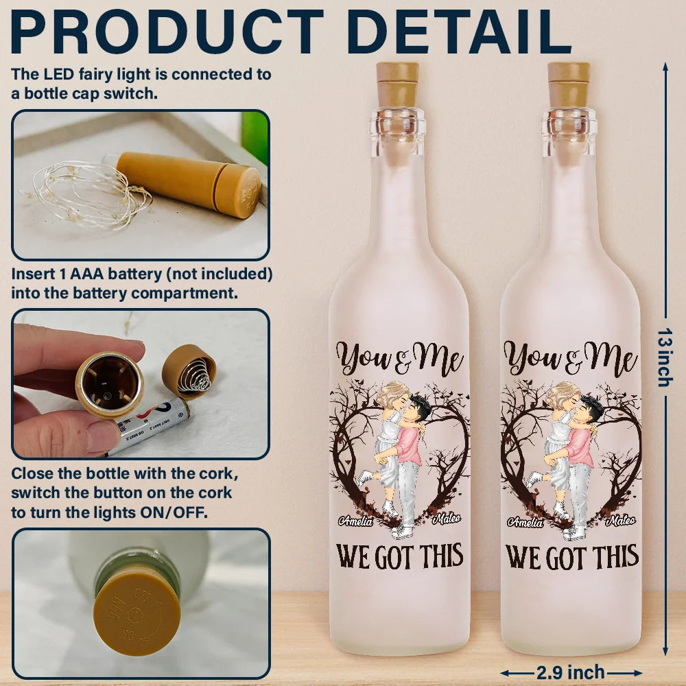 Gift For Couples, Gift For Husband, Gift For Boyfriend, Gift For Girlfriend, Gift For Wife - Couple Favorite Place In All The World - Personalized Bottle Light